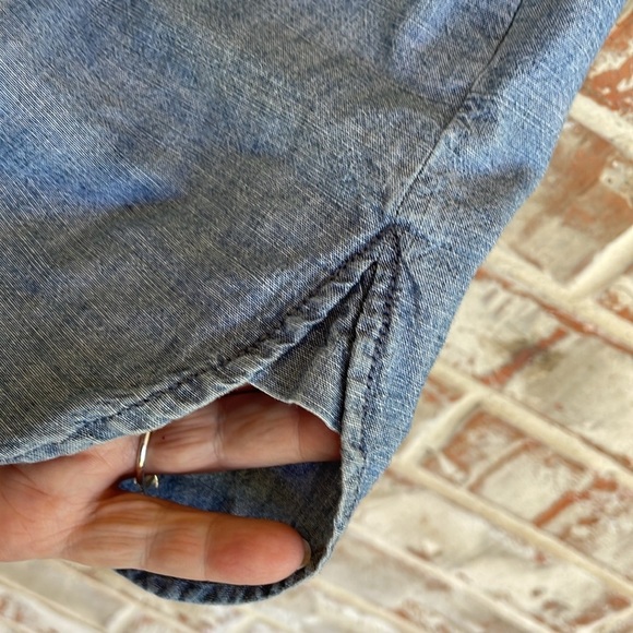 J.Jill Blue Denim Button-Up Long Sleeved Shirt Dress - Picture 4 of 11